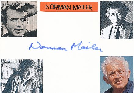 Norman Mailer † 2007  USA  Schriftsteller  Literatur Karte original signiert 