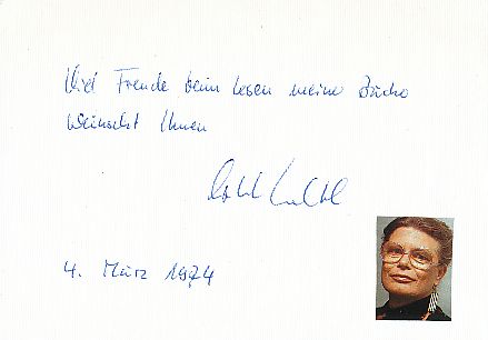 Angelika Mechtel † 2000  Schriftstellerin  Literatur Karte original signiert 