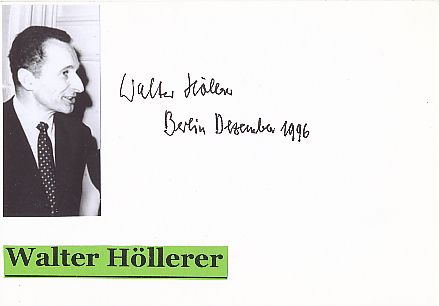 Walter Höllerer † 2003  Schriftsteller  Literatur Karte original signiert 