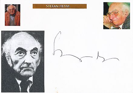 Stefan Heym † 2001  DDR  Schriftsteller  Literatur Karte original signiert 