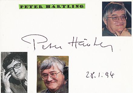 Peter Härtling † 2017  Schriftsteller  Literatur Karte original signiert 