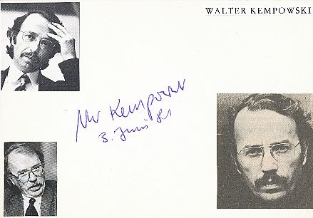 Walter Kempowski † 2007  Schriftsteller  Literatur Karte original signiert 