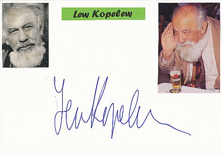 Lew Kopelew † 1997  Ukraine  Schriftsteller  Literatur Karte original signiert 