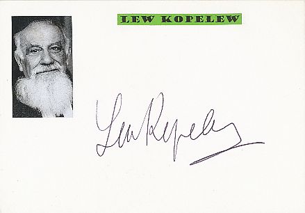 Lew Kopelew † 1997  Ukraine  Schriftsteller  Literatur Karte original signiert 