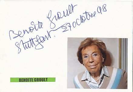 Benoite Groult † 2016  Schriftstellerin  Literatur Karte original signiert 