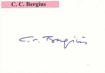 C.C. Bergius † 1996  Schriftsteller  Literatur Karte original signiert 