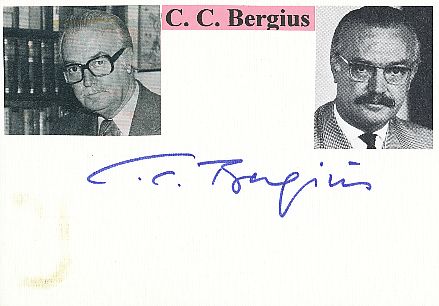 C.C. Bergius † 1996  Schriftsteller  Literatur Karte original signiert 