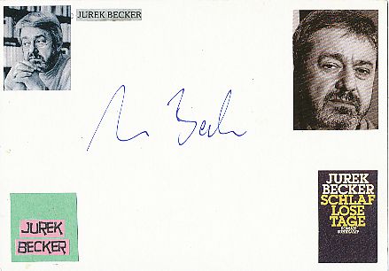 Jurek Becker † 1997  DDR  Schriftsteller  Literatur Karte original signiert 
