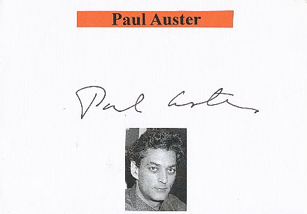 Paul Auster  USA  Schriftsteller  Literatur Karte original signiert 