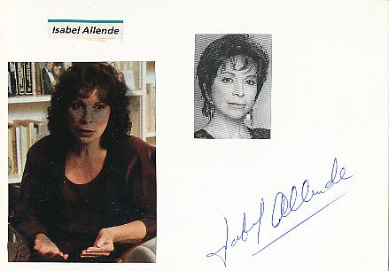 Isabel Allende  Peru  Schriftstellerin  Literatur Karte original signiert 