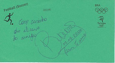 Baiano  Brasilien  Olympia 2000  Fußball Autogramm Blatt  original signiert 