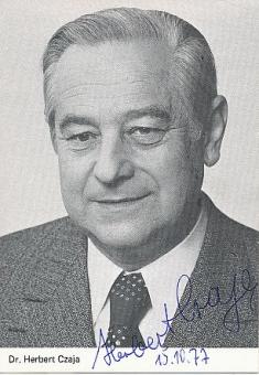 Herbert Czaja † 1997  Politik Autogrammkarte  original signiert 