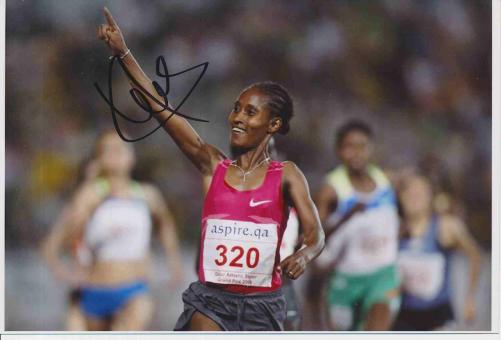 Gelete Burka  Äthiopien   Leichtathletik Autogramm Foto original signiert 