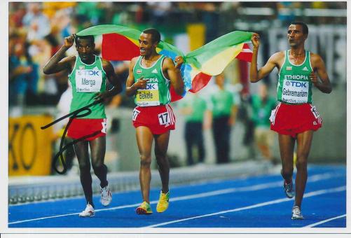 Imane Merga   Äthiopien   Leichtathletik Autogramm Foto original signiert 