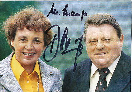 Marianne & Franz Josef Strauß † 1988 CSU  Politik Autogrammkarte  original signiert 