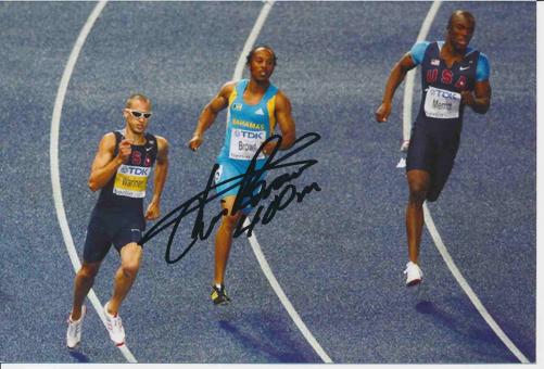 Chris Brown  Bahamas  Leichtathletik Autogramm Foto original signiert 