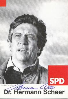 Hermann Scheer † 2010  Politik Autogrammkarte  original signiert 