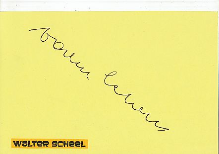 Walter Scheel † 2016  Bundespräsident Politik Autogramm Karte original signiert 