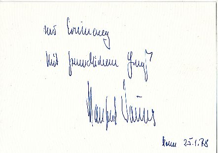Manfred Wörner † 1994  Politik Autogramm Karte original signiert 