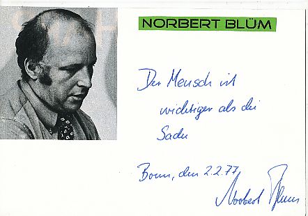 Norbert Blüm † 2020  Politik Autogramm Karte original signiert 
