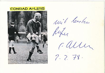 Conrad Ahlers † 1980  Politik Autogramm Karte original signiert 