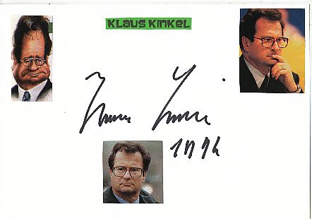 Klaus Kinkel † 2019  Politik Autogramm Karte original signiert 