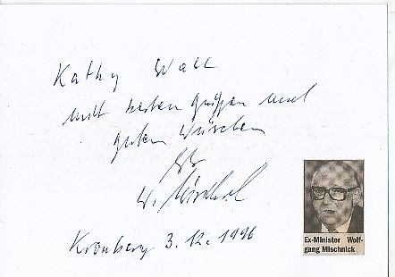 Wolfgang Mischnick † 2002  Politik Autogramm Karte original signiert 