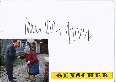 Hans Dietrich Genscher † 2016  FDP  Politik Autogramm Karte original signiert 