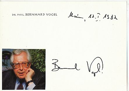 Bernhard Vogel  Politik Autogramm Karte original signiert 