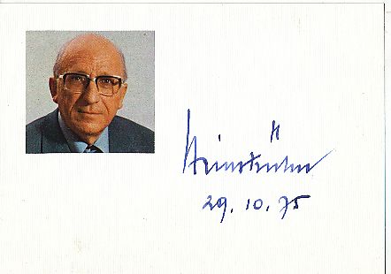 Heinz Kühn † 1992  Ministerpräsident  NRW  Politik Autogramm Karte original signiert 