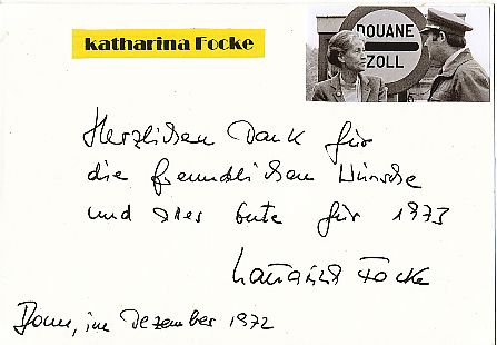 Katharina Focke † 2016  Politik Autogramm Karte original signiert 