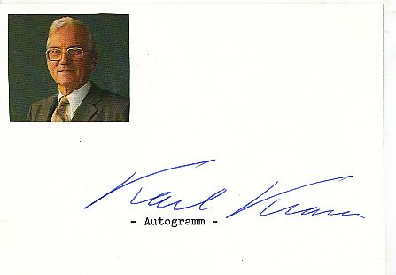 Karl Klasen † 1991  Bundesbank  Politik Autogramm Karte original signiert 