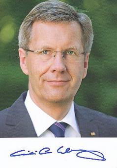 Christian Wulff  Bundespräsident  Politik Autogrammkarte  original signiert 