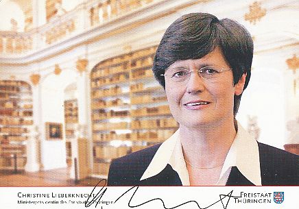 Christine Lieberknecht  Politik Autogrammkarte  original signiert 