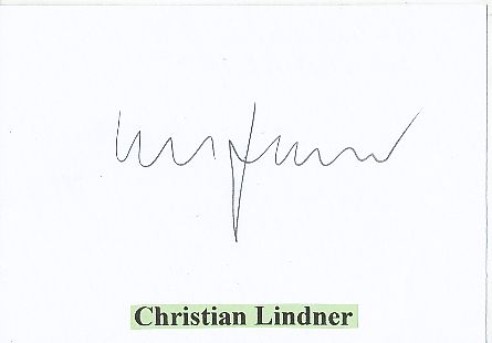 Christian Lindner  FDP  Politik Autogramm Karte original signiert 