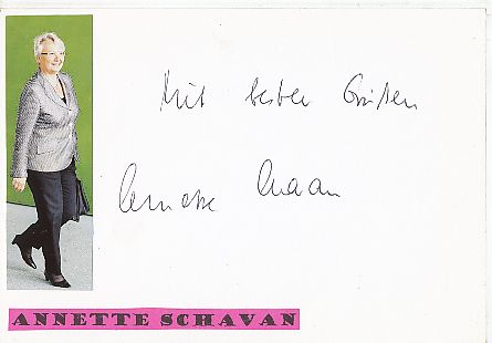 Annette Schavan  Politik Autogramm Karte original signiert 