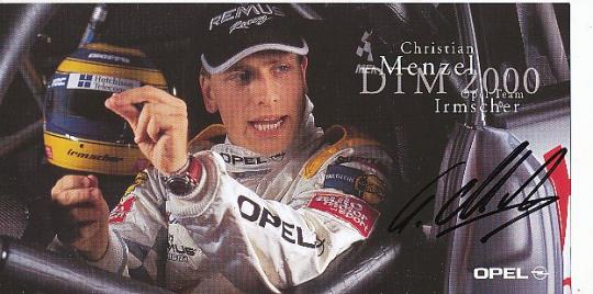 Christian Menzel  Opel  Auto Motorsport  Autogrammkarte  original signiert 