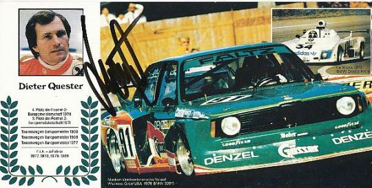 Dieter Quester  BMW   Auto Motorsport  Autogrammkarte  original signiert 