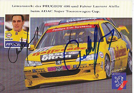 Laurent Aiello  Peugeot  Auto Motorsport  Autogrammkarte  original signiert 