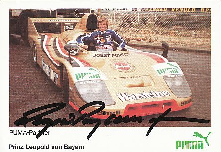 Prinz Leopold von Bayern   Auto Motorsport  Autogrammkarte  original signiert 