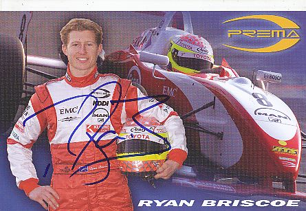 Ryan Briscoe  USA Indy Car  Auto Motorsport  Autogrammkarte  original signiert 