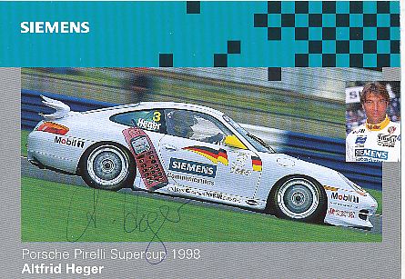 Altfrid Heger  Porsche   Auto Motorsport  Autogrammkarte  original signiert 