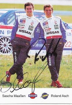 Sascha Maaßen & Roland Asch  Nissan   Auto Motorsport  Autogrammkarte  original signiert 