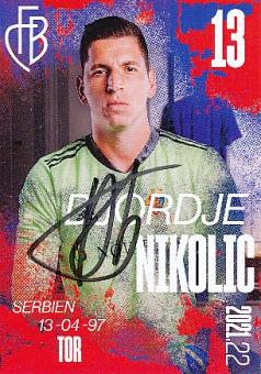 Djordje Nikolic  FC Basel  2021/2022  Fußball Autogrammkarte  original signiert 
