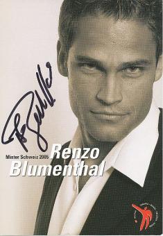 Renzo Blumenthal  Mister Schweiz 2005  Autogrammkarte original signiert 