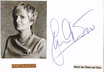 Fürstin Gloria von Thurn und Taxis  Adel  Autogramm Karte original signiert 
