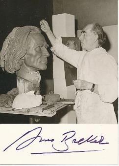 Arno Breker † 1991  Bildhauer  Architekt Autogrammkarte original signiert 