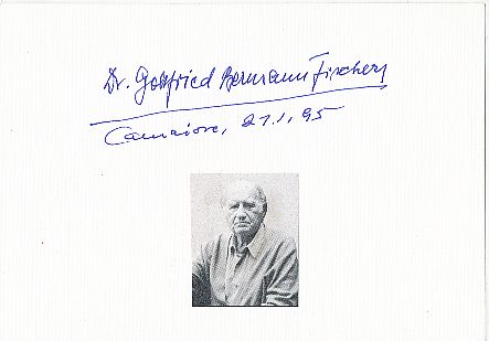 Gottfried Bermann Fischer † 1995  Verleger  Literatur Autogramm Karte original signiert 