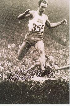 Erik Elmsäter † 2006  Schweden  2.OS Olympia 1948  Leichtathletik  Autogramm   Foto original signiert 