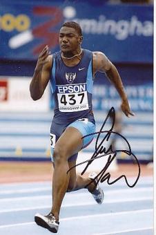 Justin Gatlin  USA  Leichtathletik  Autogramm   Foto original signiert 